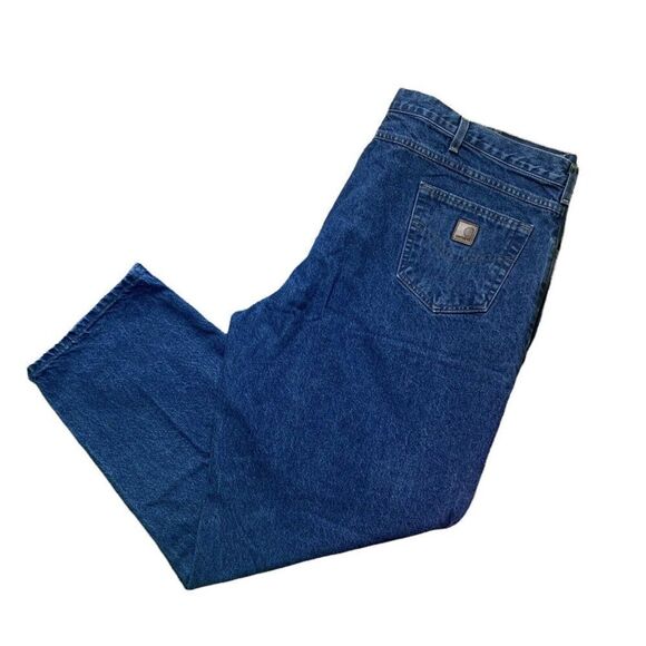 Carhartt B17 DST Relaxed Fit Men's Size 50x32 Denim Blue Jeans Dark Wash Tapered - Picture 1 of 8